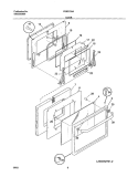 DOOR Diagram and Parts List for FEB27S5ASB  Frigidaire Wall Oven