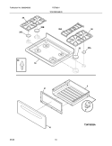 TOP/DRAWER Diagram and Parts List for FGF382HBD  Frigidaire Range