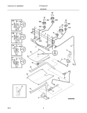 BURNER Diagram and Parts List for FFGF3053LSF  Frigidaire Range
