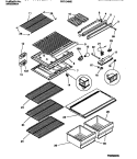 SHELVES, CONTROLS, DIVIDER, MULLION Diagram and Parts List for PRT154MCD4  Frigidaire Refrigerator