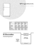 COVER Diagram and Parts List for FRT15IB3AW5  Frigidaire Refrigerator