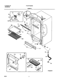 CABINET Diagram and Parts List for FFU17FC8CW0  Frigidaire Freezer