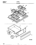 TOP / DRAWER Diagram and Parts List for TGF355BEDB  Tappan Range