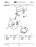 COMPRESSOR Diagram and Parts List for CDH25E1  Frigidaire Dehumidifier
