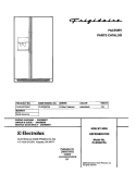COVER Diagram and Parts List for PLRS267ZAB7  Frigidaire Refrigerator