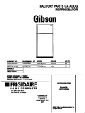 COVER Diagram and Parts List for GRT21IPRHW0  Gibson Refrigerator