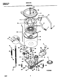 MOTOR / TUB Diagram and Parts List for GWS645RBS4  Gibson Washer