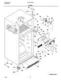 CABINET Diagram and Parts List for FRT18B1BW2  Frigidaire Refrigerator
