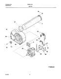 MOTOR, BLOWER Diagram and Parts List for FGR341AS1  Frigidaire Dryer