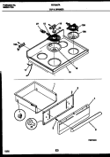 COOKTOP AND DRAWER PARTS Diagram and Parts List for FEF300PADA  Frigidaire Range