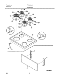 TOP / DRAWER Diagram and Parts List for FEF303CWB  Frigidaire Range