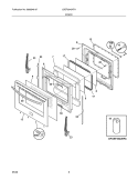 DOOR Diagram and Parts List for LGEF3043KFA  Frigidaire Range