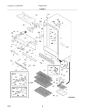 CABINET Diagram and Parts List for KRS220RGW0  Kelvinator Refrigerator