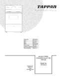 COVER Diagram and Parts List for TEF351EWJ  Tappan Range