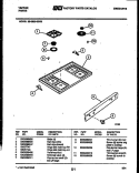 COOKTOP PARTS Diagram and Parts List for 30-3860-23-03  Tappan Range
