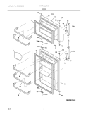 DOOR Diagram and Parts List for WWTR1802KW6  Crosley Refrigerator