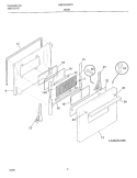 DOOR Diagram and Parts List for MEF402WFW3  Frigidaire Range