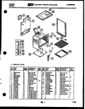 BODY PARTS Diagram and Parts List for 32-1117-00-01  Tappan Range