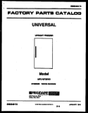 COVER Diagram and Parts List for MFU16F3BW0  Uni Freezer