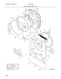 FRONT PANEL / LINT FILTER Diagram and Parts List for LEQ2152ES0  Frigidaire Dryer