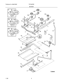 BURNER Diagram and Parts List for FGF366EMD  Frigidaire Range