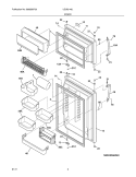 DOOR Diagram and Parts List for LGUI2149LE1  Frigidaire Refrigerator