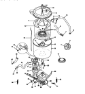 MOTOR / TUB Diagram and Parts List for FWS545NBT0  Frigidaire Washer