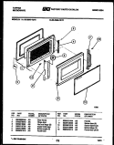 DOOR PARTS Diagram and Parts List for 56-2898-10-16  Tappan Microwave