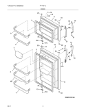DOOR Diagram and Parts List for FFHI1817LS2  Frigidaire Refrigerator