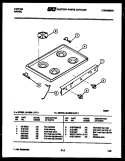 COOKTOP PARTS Diagram and Parts List for 30-2538-66-03  Tappan Range