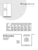 COVER Diagram and Parts List for GLHS68EFPW0  Frigidaire Refrigerator