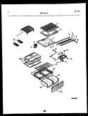 SHELVES AND SUPPORTS Diagram and Parts List for MRT18CHAZW0  Uni Refrigerator