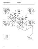 BURNER Diagram and Parts List for FGDS3065KFD  Frigidaire Range