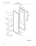 REFRIGERATOR DOOR Diagram and Parts List for FFHS2611LW1  Frigidaire Refrigerator