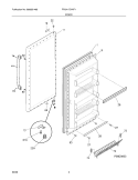 DOOR Diagram and Parts List for FPUH17D7KF1  Frigidaire Freezer