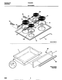 TOP / DRAWER Diagram and Parts List for FES300WAB3  Frigidaire Range