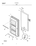 DOOR Diagram and Parts List for FFU12K1CW0  Frigidaire Freezer
