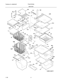 SHELVES Diagram and Parts List for FRS6B7EESB8  Frigidaire Refrigerator