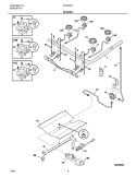 BURNER Diagram and Parts List for FGF337ASF  Frigidaire Range