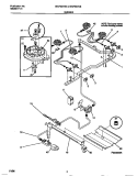BURNER Diagram and Parts List for WGF337CBSB  Frigidaire Range