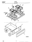TOP / DRAWER Diagram and Parts List for FGF353BADD  Frigidaire Range