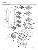 SHELVES Diagram and Parts List for MRS20HRADC  Frigidaire Refrigerator
