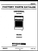 COVER Diagram and Parts List for CP200SP2W1  Frigidaire Range