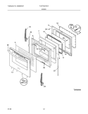DOOR Diagram and Parts List for PLGFZ397GCA  Frigidaire Range