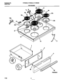 TOP / DRAWER Diagram and Parts List for F04B350BDD  Frigidaire Range