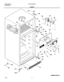 CABINET Diagram and Parts List for WRT18A0AW8  Westinghouse Refrigerator