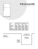 COVER Diagram and Parts List for CFTR1826LM0  Frigidaire Refrigerator