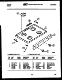 COOKTOP PARTS Diagram and Parts List for 32-2227-00-01  Tappan Range