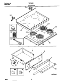 TOP / DRAWER Diagram and Parts List for TEF362BBBC  Tappan Range