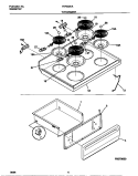 TOP / DRAWER Diagram and Parts List for FEF322CASG  Frigidaire Range